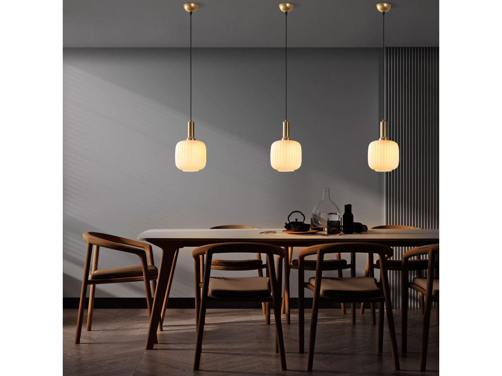 Candeeiro suspenso em metal «Asker» - 20 x 20 cm - Dourado
