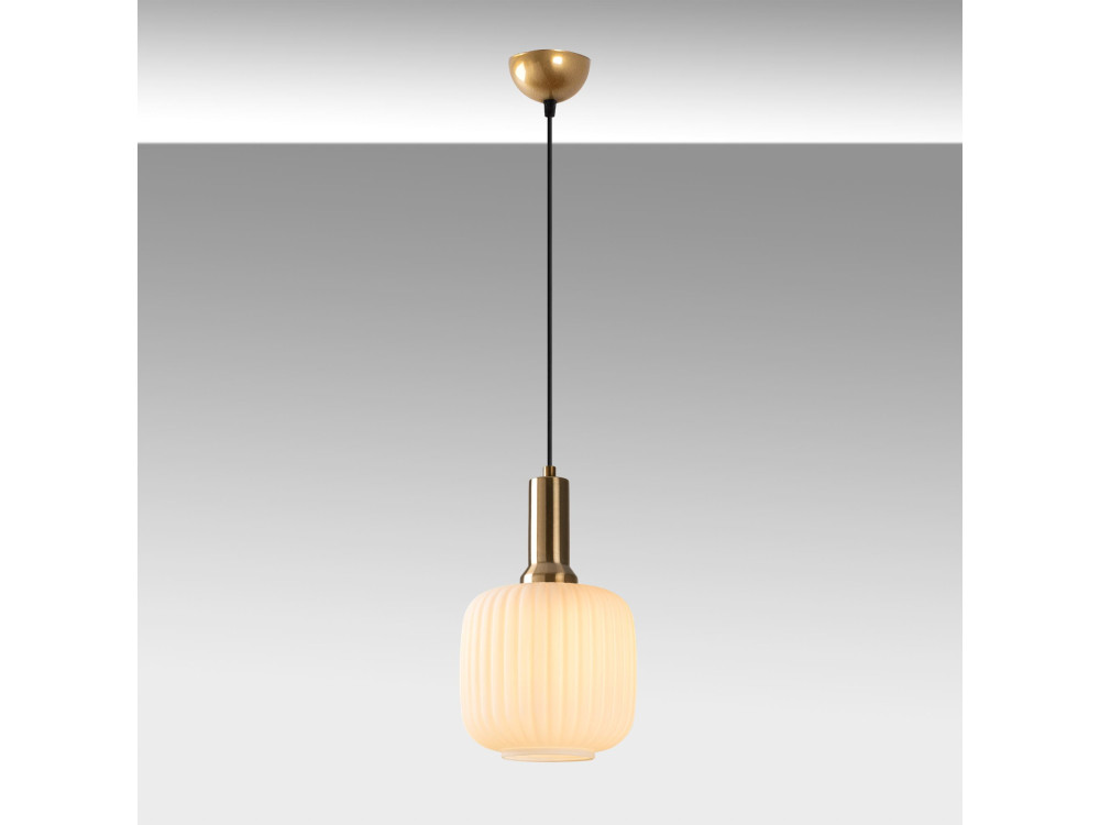 Candeeiro suspenso em metal «Asker» - 20 x 20 cm - Dourado