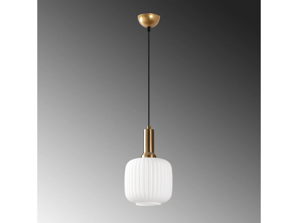 Candeeiro suspenso em metal «Asker» - 20 x 20 cm - Dourado