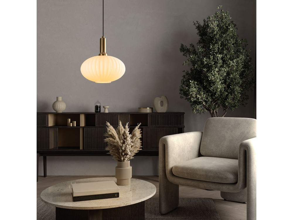 Candeeiro suspenso em metal «Asker» - 30 x 30 cm - Dourado