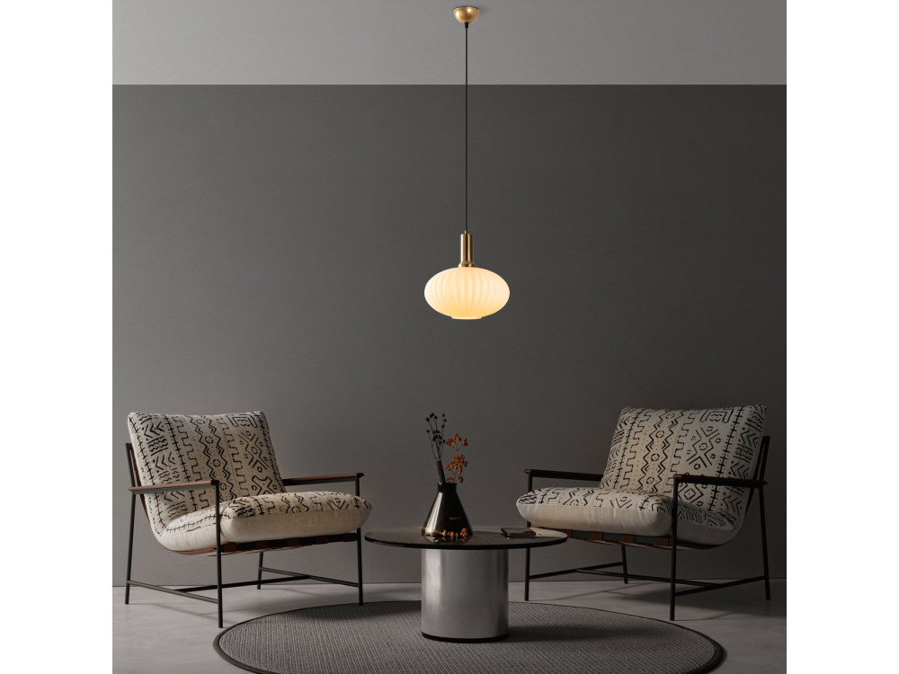 Candeeiro suspenso em metal «Asker» - 30 x 30 cm - Dourado