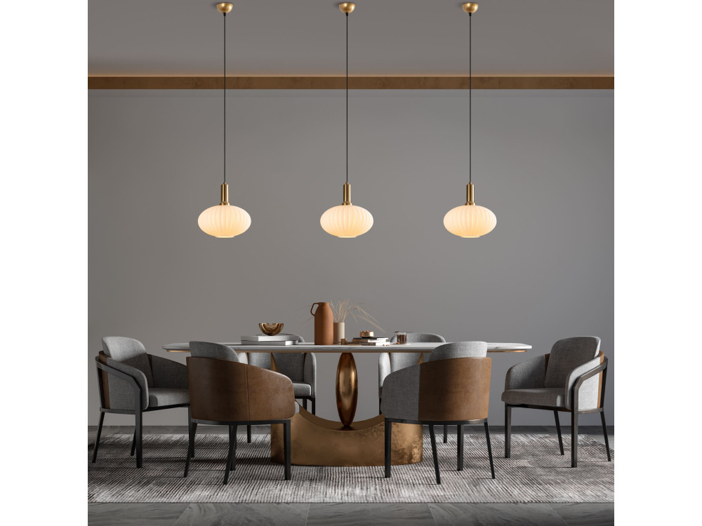 Candeeiro suspenso em metal «Asker» - 30 x 30 cm - Dourado