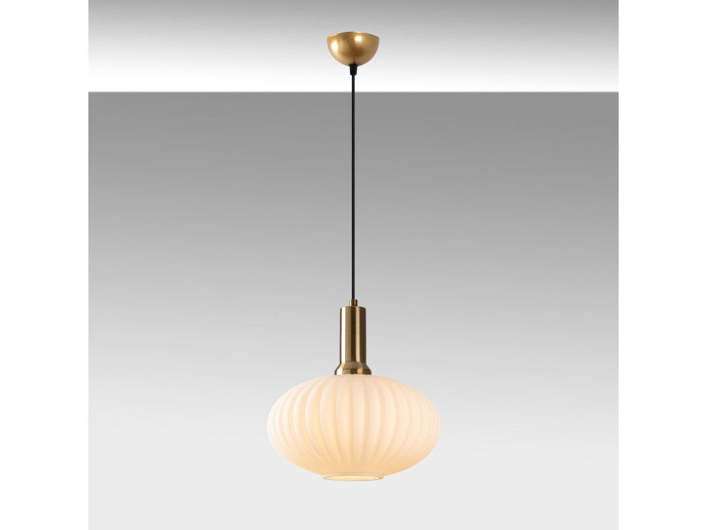 Candeeiro suspenso em metal «Asker» - 30 x 30 cm - Dourado