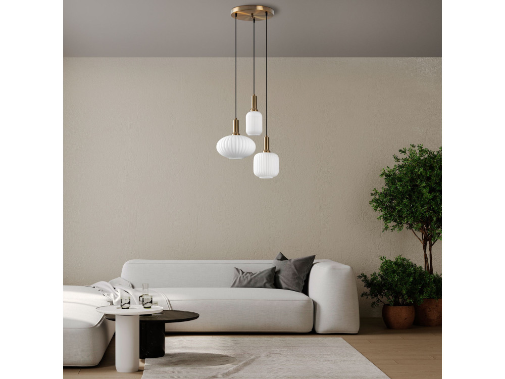 Lustre de metal «Asker» - 55 x 55 cm - Dourado