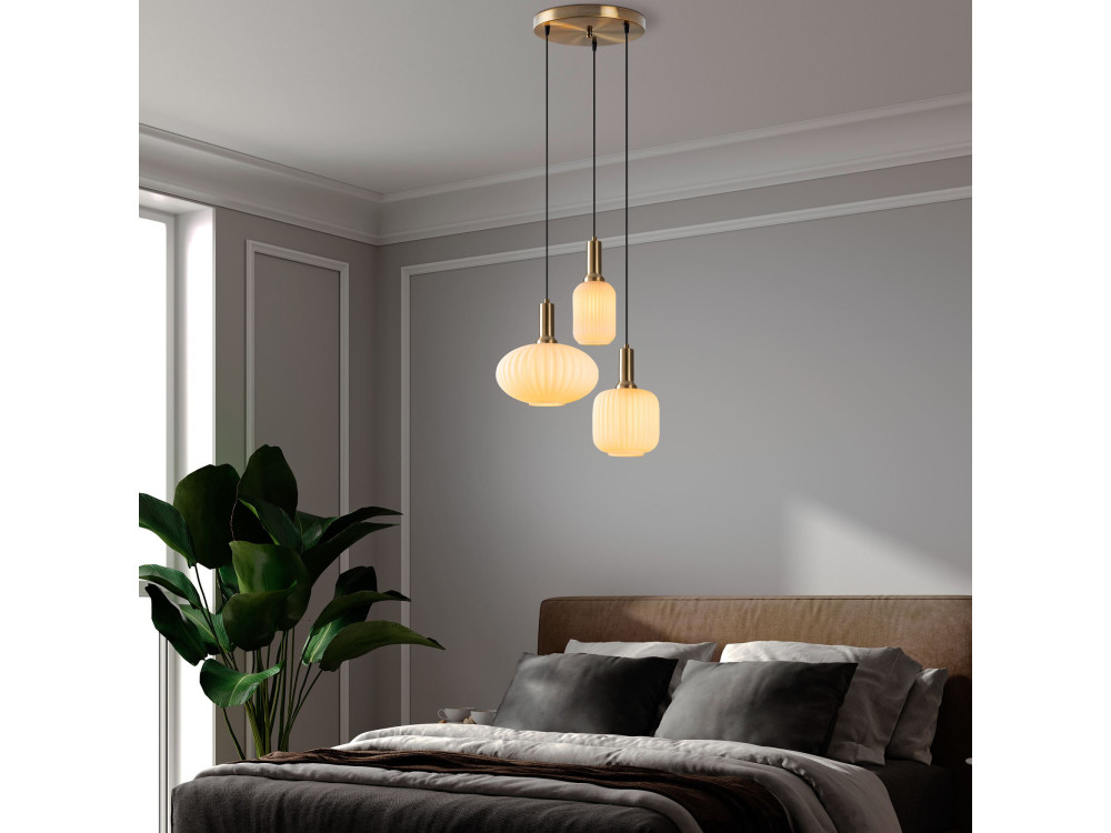Lustre de metal «Asker» - 55 x 55 cm - Dourado