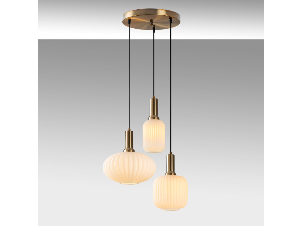 Lustre de metal «Asker» - 55 x 55 cm - Dourado