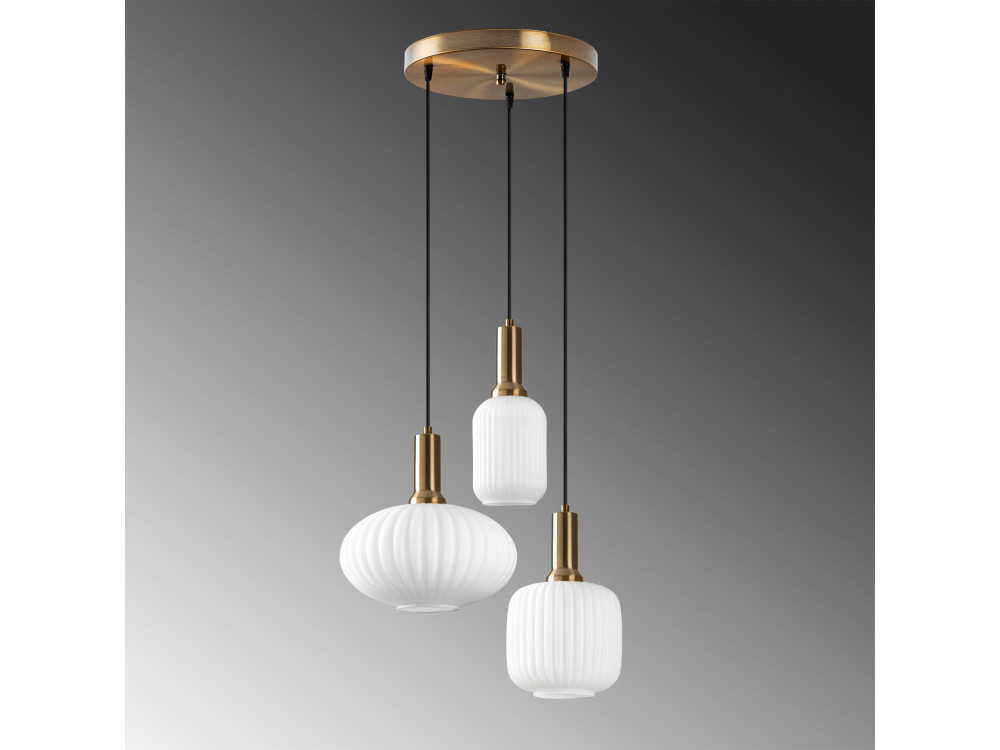 Lustre de metal «Asker» - 55 x 55 cm - Dourado