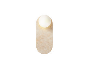 Candeeiro de parede em travertino «Tor All» - 18 x 1 cm - Bege / Branco