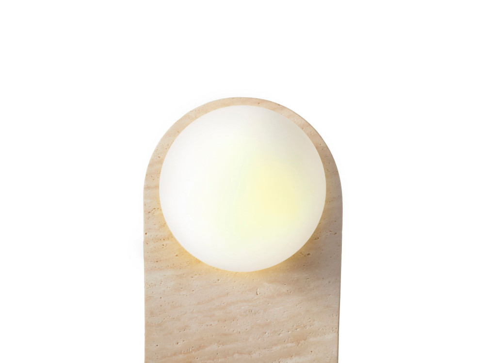 Candeeiro de parede em travertino «Tor All» - 18 x 1 cm - Bege / Branco