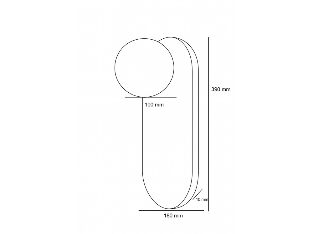 Candeeiro de parede em travertino «Tor All» - 18 x 1 cm - Bege / Branco