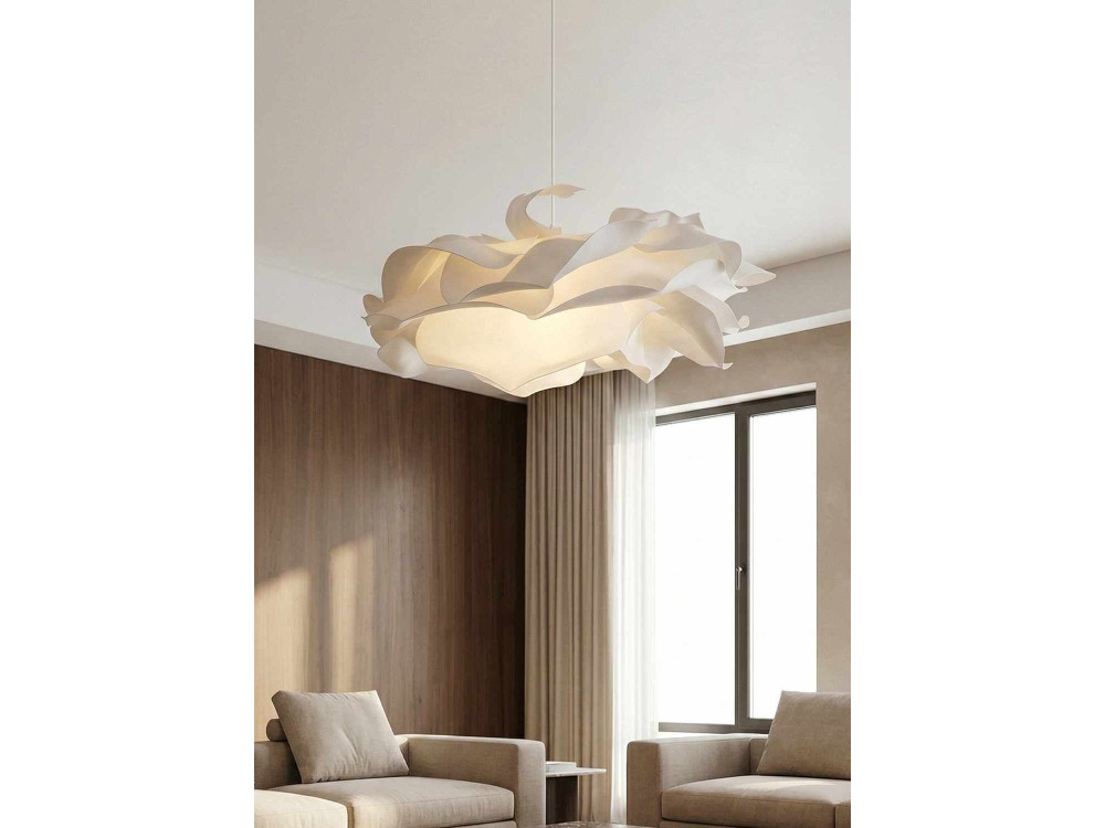 Candeeiro suspenso em plástico «MOD0009» - 58 x 58 cm - Branco