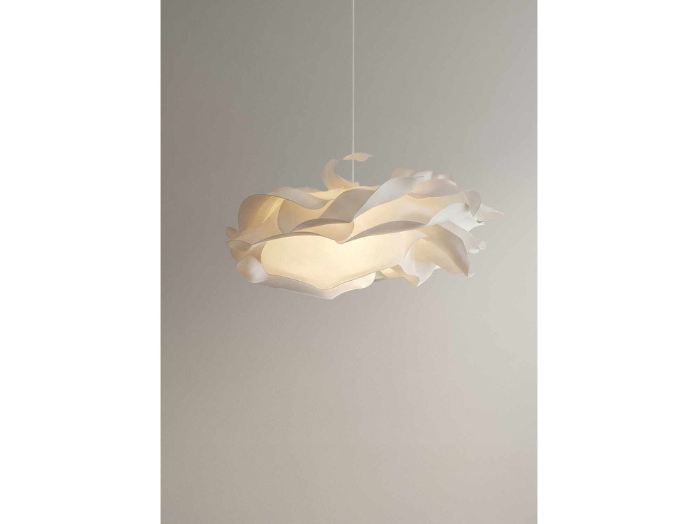 Candeeiro suspenso em plástico «MOD0009» - 58 x 58 cm - Branco