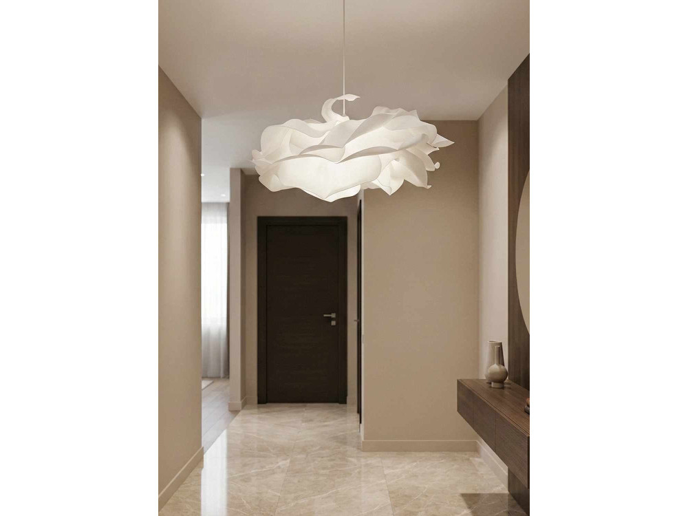 Candeeiro suspenso em plástico «MOD0009» - 58 x 58 cm - Branco