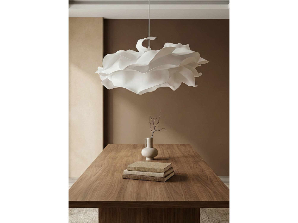 Candeeiro suspenso em plástico «MOD0009» - 58 x 58 cm - Branco