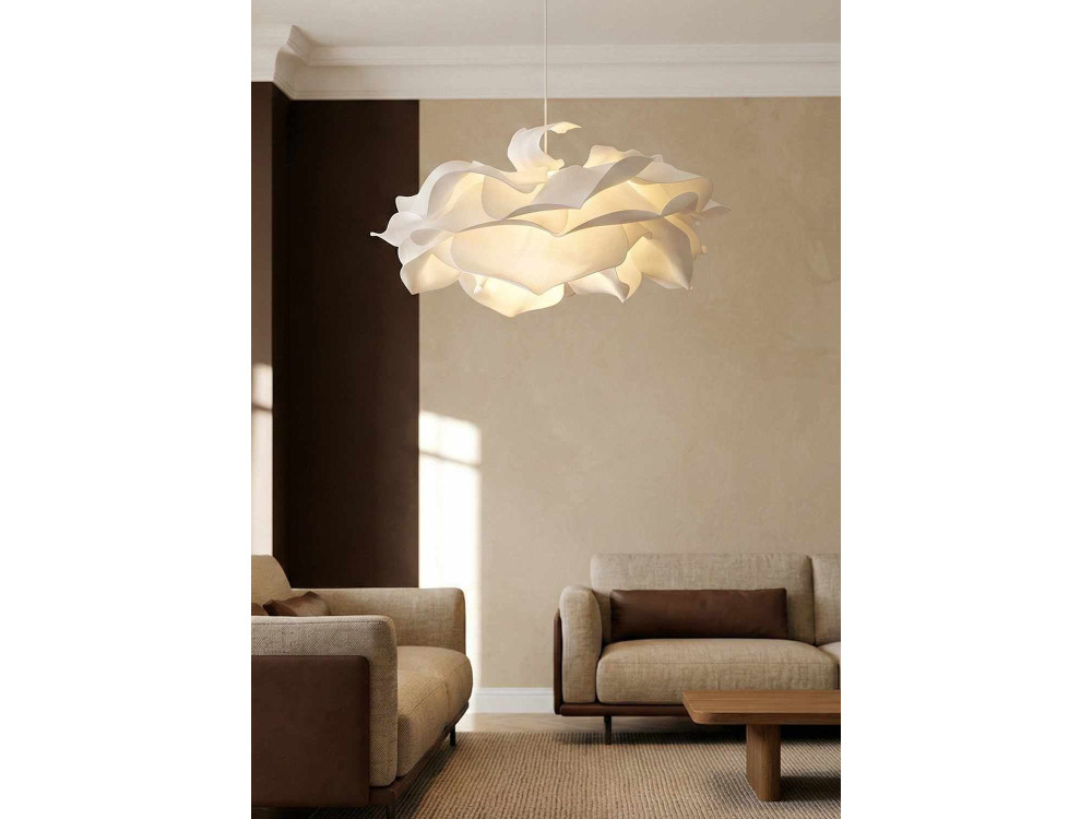 Candeeiro suspenso em plástico «MOD0009» - 58 x 58 cm - Branco
