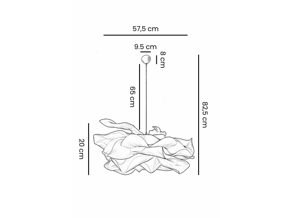 Candeeiro suspenso em plástico «MOD0009» - 58 x 58 cm - Branco