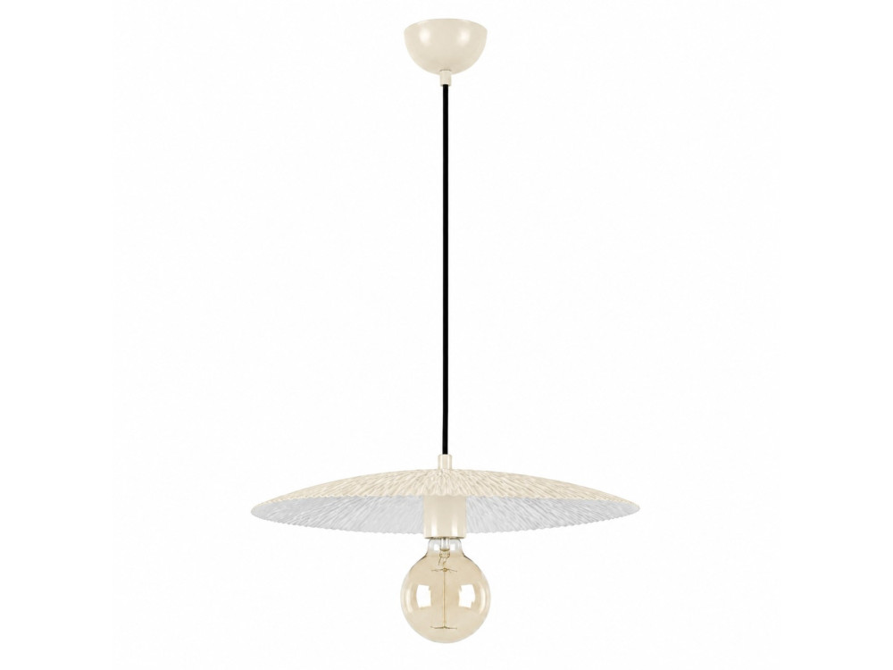 Candeeiro suspenso em metal «Soleil» - 39 x 39 cm - Bege
