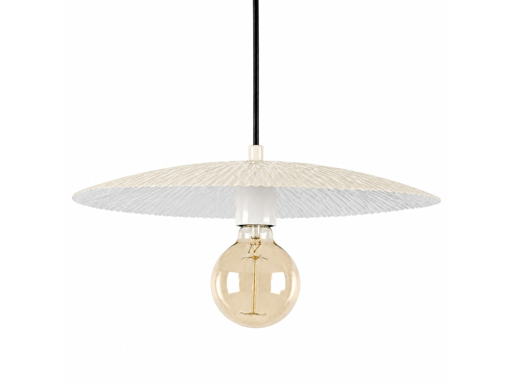 Candeeiro suspenso em metal «Soleil» - 39 x 39 cm - Bege