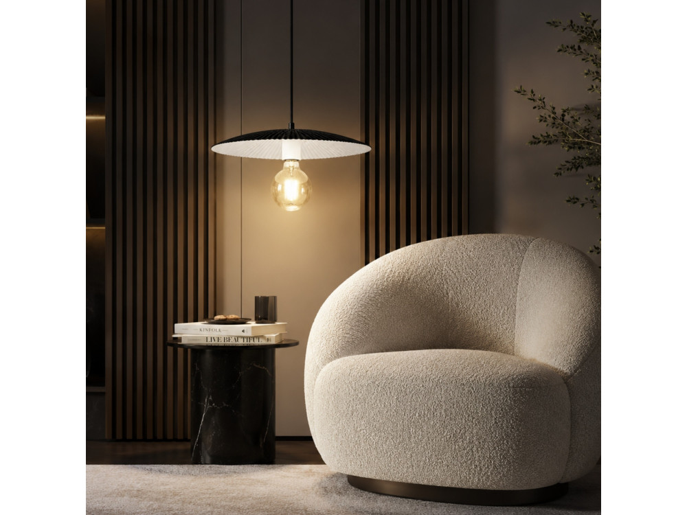 Candeeiro suspenso em metal «Soleil» - 39 x 39 cm - Preto