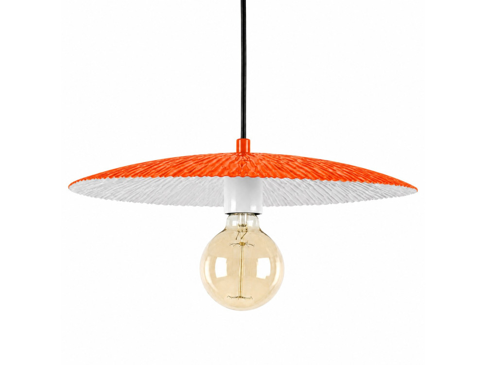Candeeiro suspenso em metal «Soleil» - 39 x 39 cm - Laranja