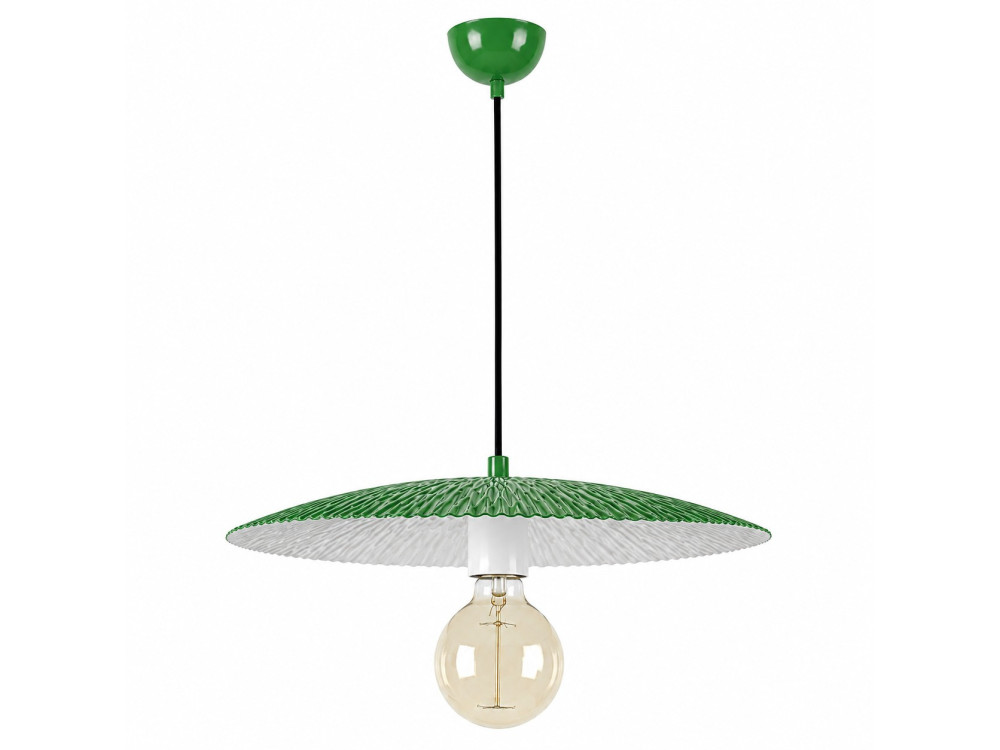 Candeeiro suspenso em metal «Soleil» - 39 x 39 cm - Verde claro