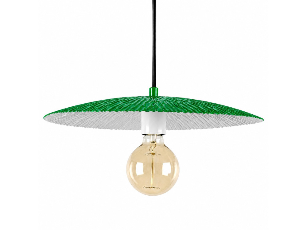 Candeeiro suspenso em metal «Soleil» - 39 x 39 cm - Verde claro