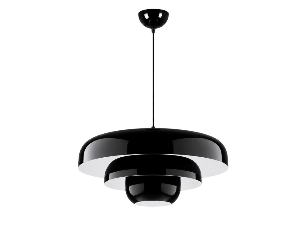 Candeeiro suspenso em metal «Layer» - 43 x 43 cm - Preto