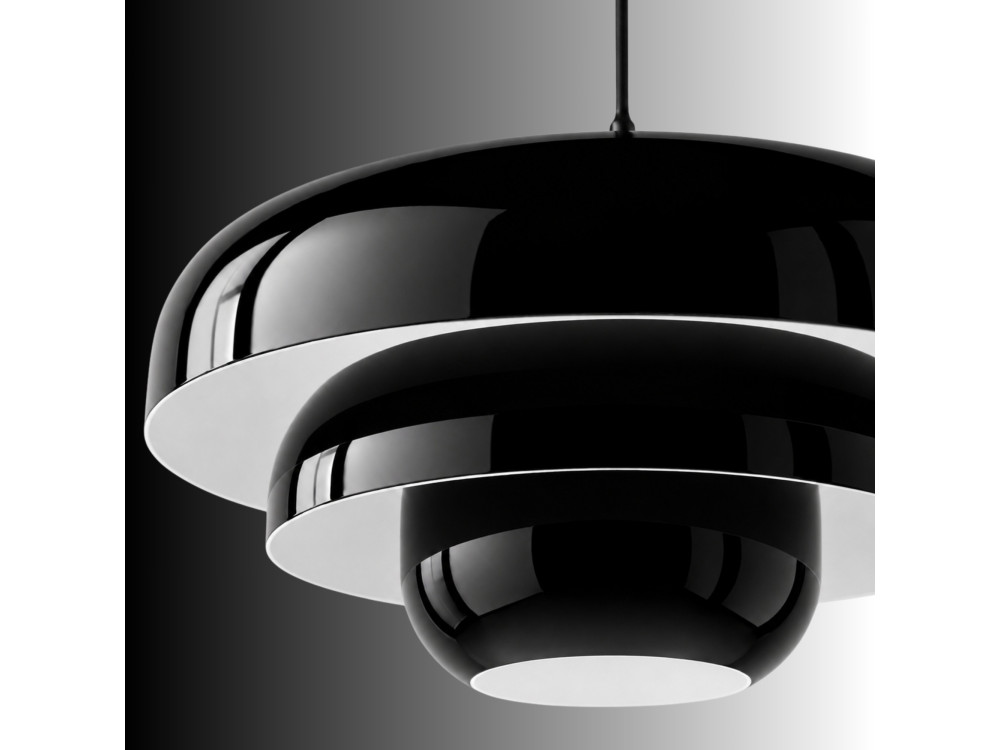 Candeeiro suspenso em metal «Layer» - 43 x 43 cm - Preto