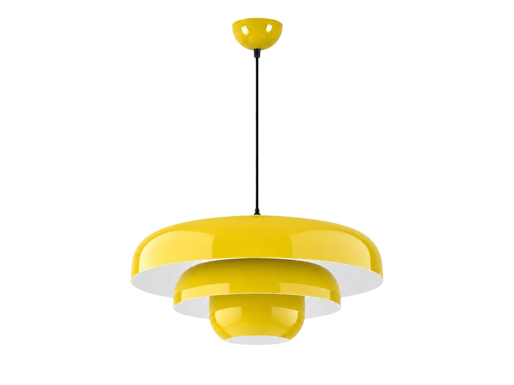 Candeeiro suspenso em metal «Layer» - 43 x 43 cm - Amarelo