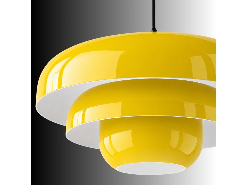 Candeeiro suspenso em metal «Layer» - 43 x 43 cm - Amarelo