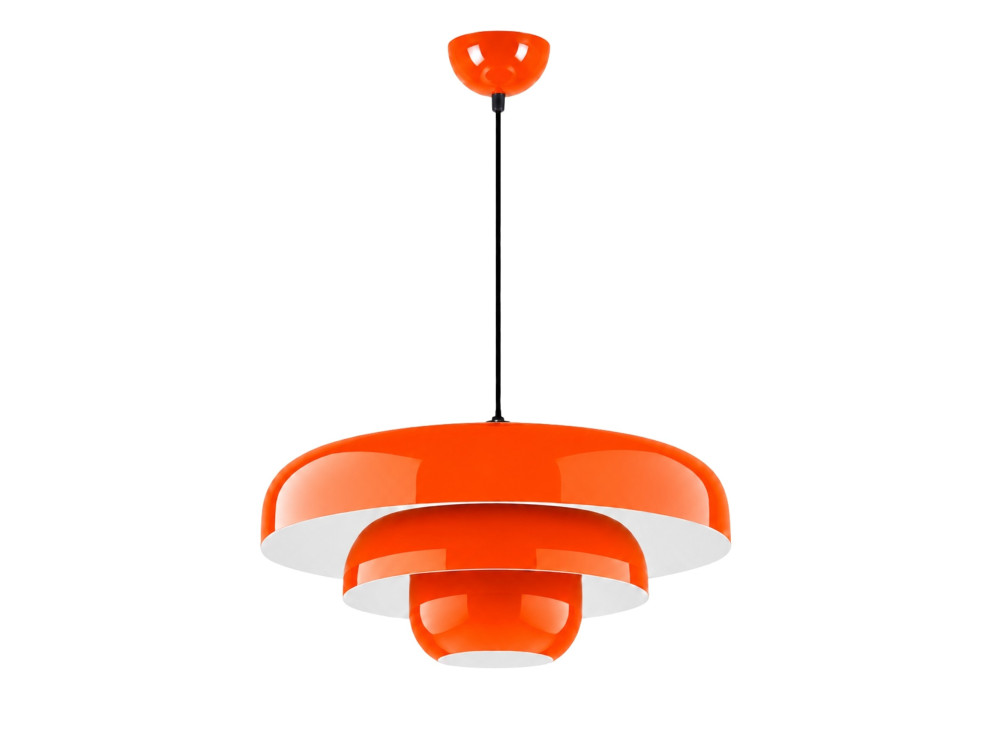 Candeeiro suspenso em metal «Layer» - 43 x 43 cm - Laranja