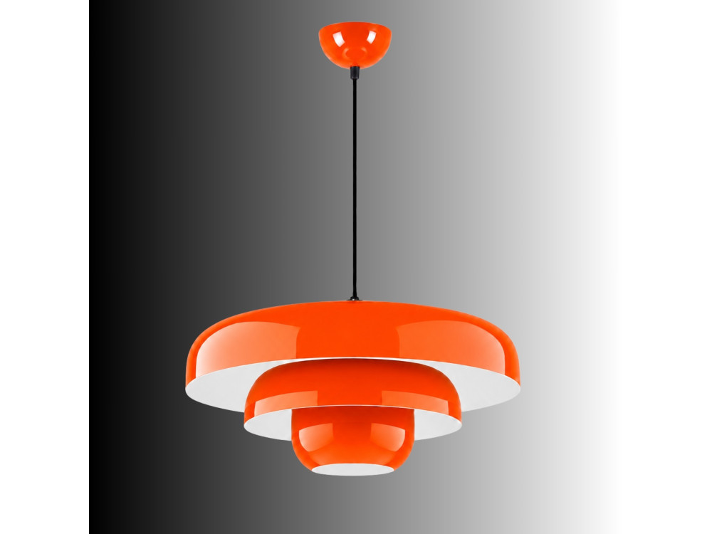 Candeeiro suspenso em metal «Layer» - 43 x 43 cm - Laranja