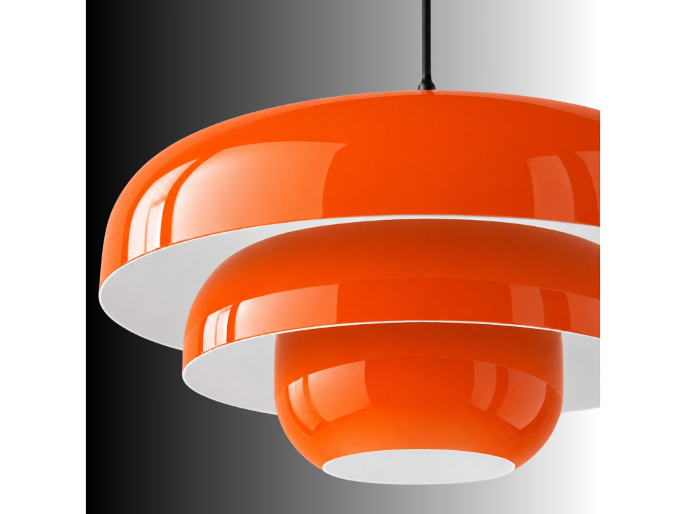 Candeeiro suspenso em metal «Layer» - 43 x 43 cm - Laranja