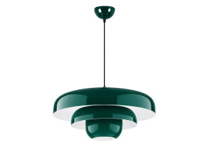 Candeeiro suspenso em metal «Layer» - 43 x 43 cm - Verde escuro