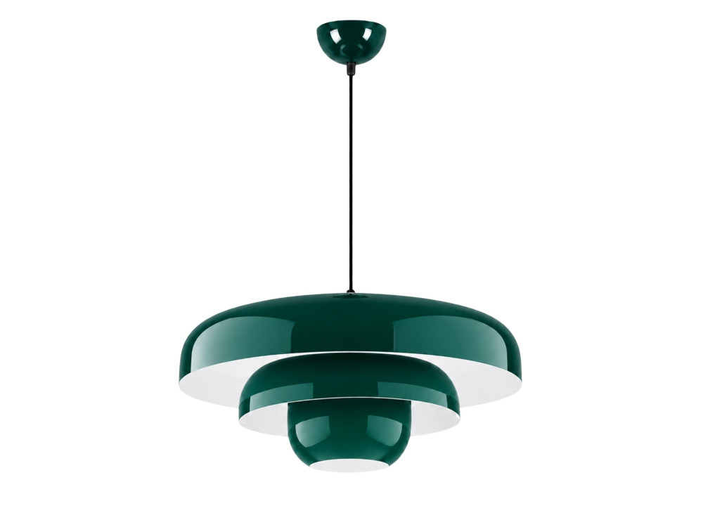 Candeeiro suspenso em metal «Layer» - 43 x 43 cm - Verde escuro