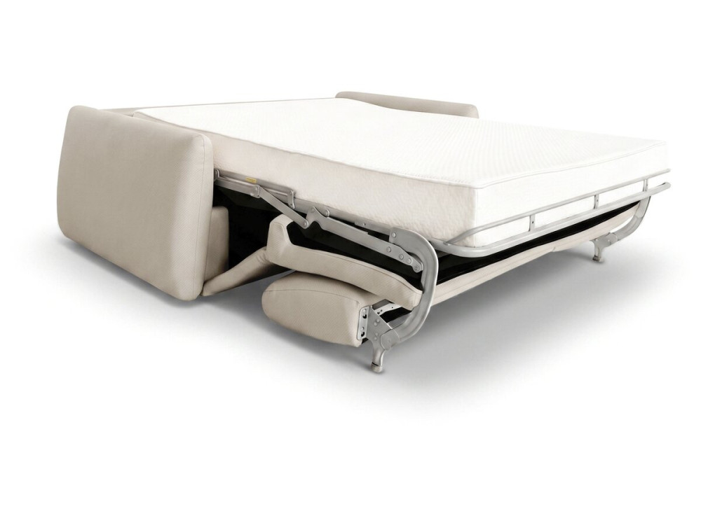 Sofá-cama conversível de abertura rápida «Aurelie» - Colchão de 18 cm - Largura da cama de 140 cm - 3 lugares - Bege