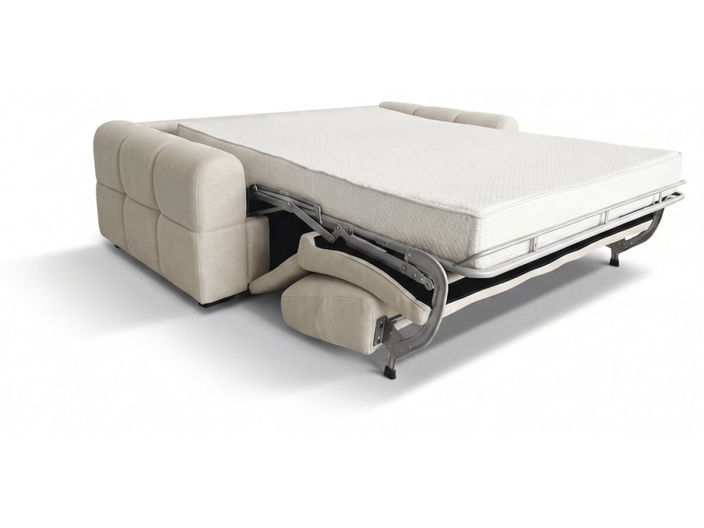 Sofá-cama conversível «Zoé» - Colchão de 18 cm - Largura da cama: 140 cm - 3 lugares - Bege
