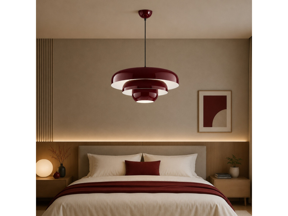 Candeeiro suspenso em metal «Layer» - 43 x 43 cm - Bordéus