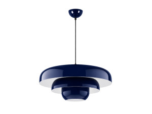 Candeeiro suspenso em metal «Layer» - 43 x 43 cm - Azul-marinho