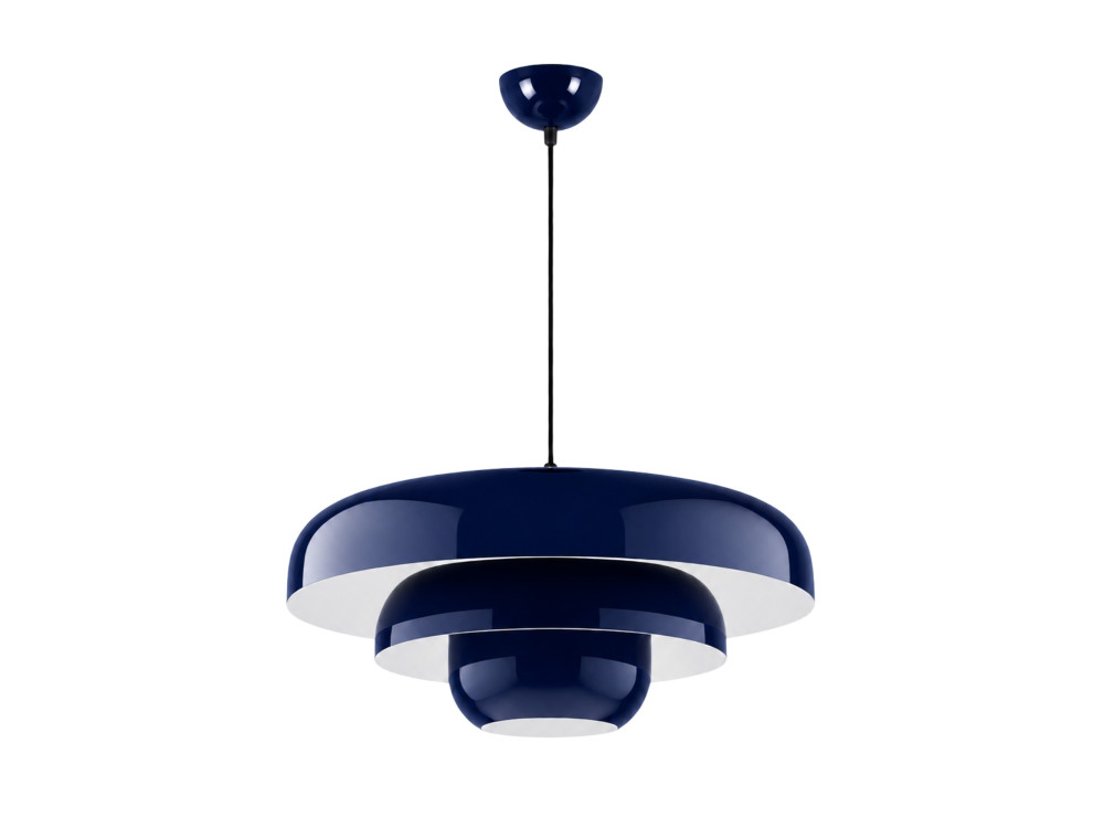 Candeeiro suspenso em metal «Layer» - 43 x 43 cm - Azul-marinho