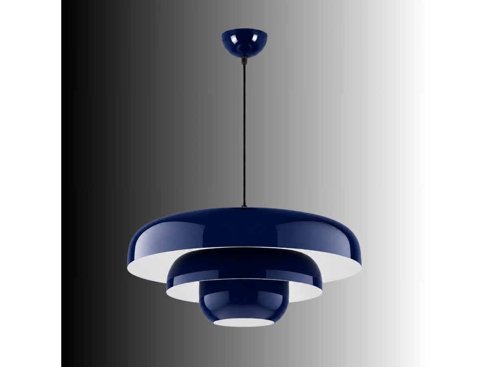 Candeeiro suspenso em metal «Layer» - 43 x 43 cm - Azul-marinho