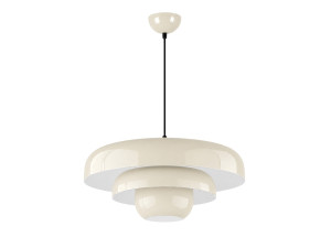 Candeeiro suspenso em metal «Layer» - 43 x 43 cm - Bege