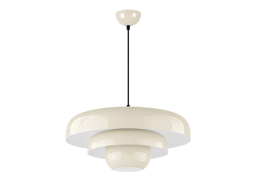 Candeeiro suspenso em metal «Layer» - 43 x 43 cm - Bege