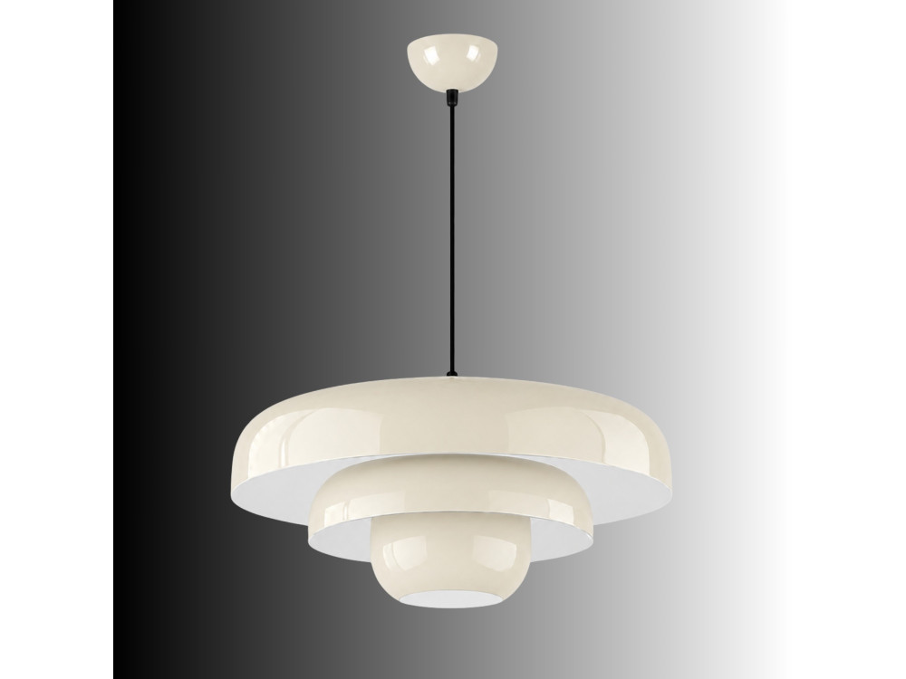 Candeeiro suspenso em metal «Layer» - 43 x 43 cm - Bege