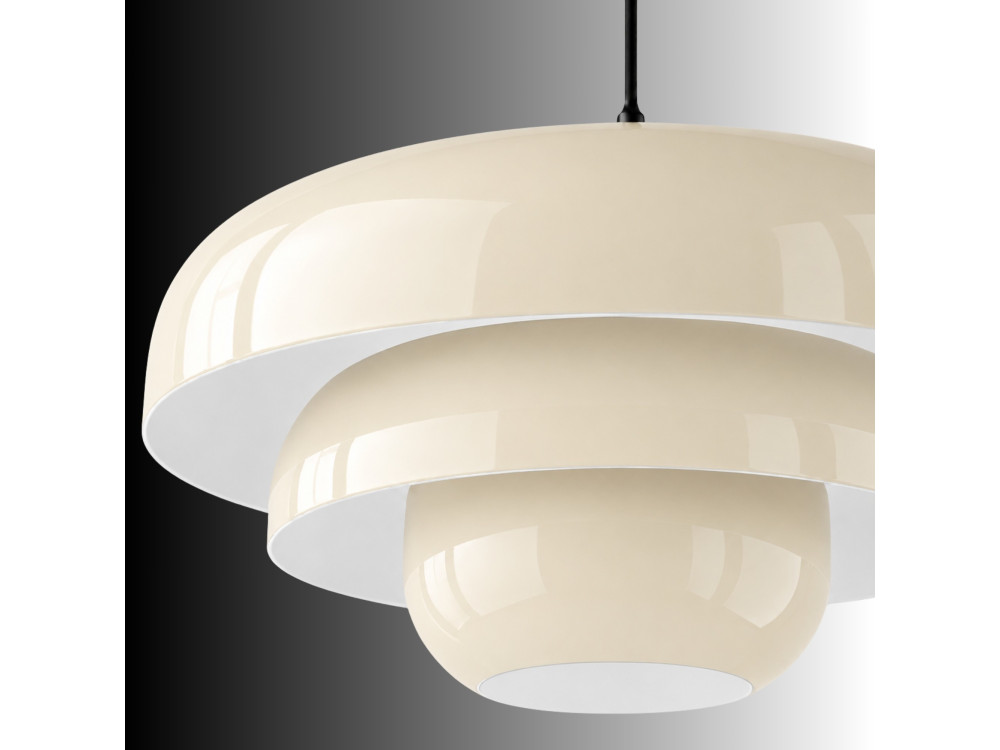 Candeeiro suspenso em metal «Layer» - 43 x 43 cm - Bege