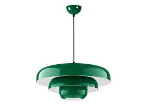 Candeeiro suspenso em metal «Layer» - 43 x 43 cm - Verde escuro