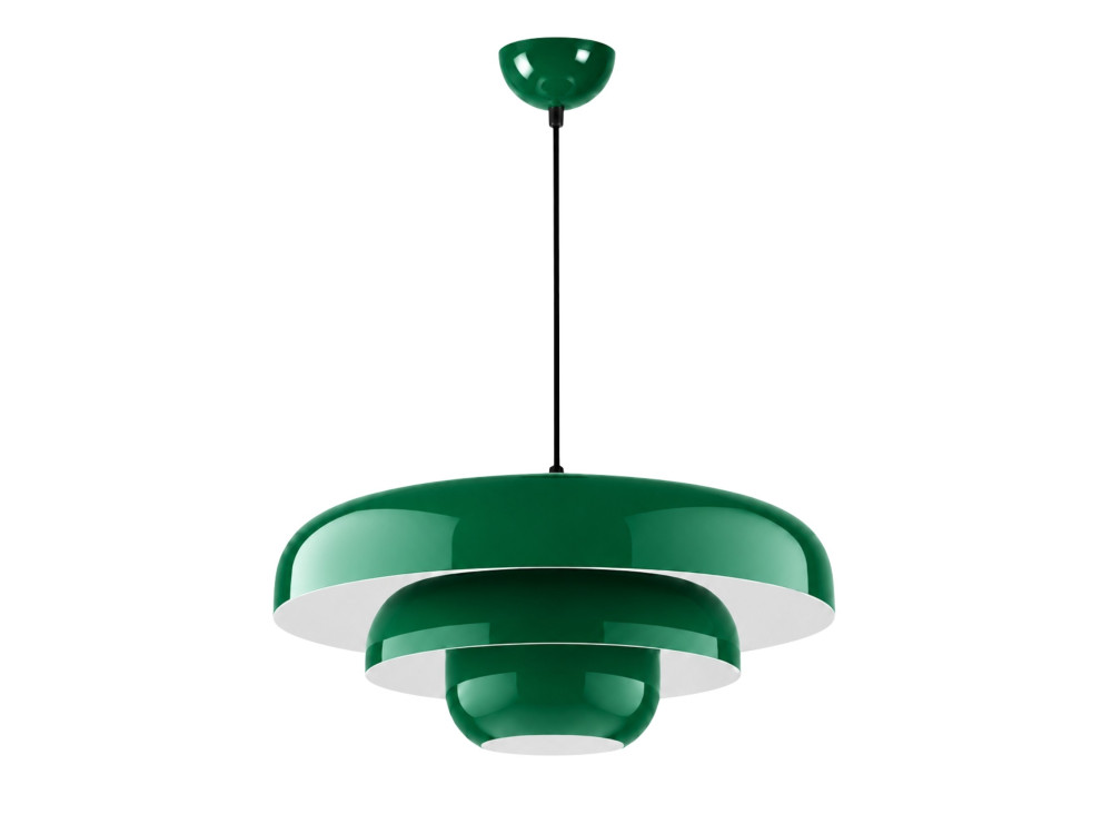 Candeeiro suspenso em metal «Layer» - 43 x 43 cm - Verde escuro