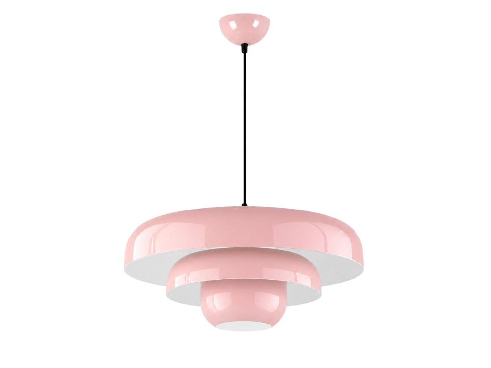 Candeeiro suspenso em metal «Layer» - 43 x 43 cm - Rosa