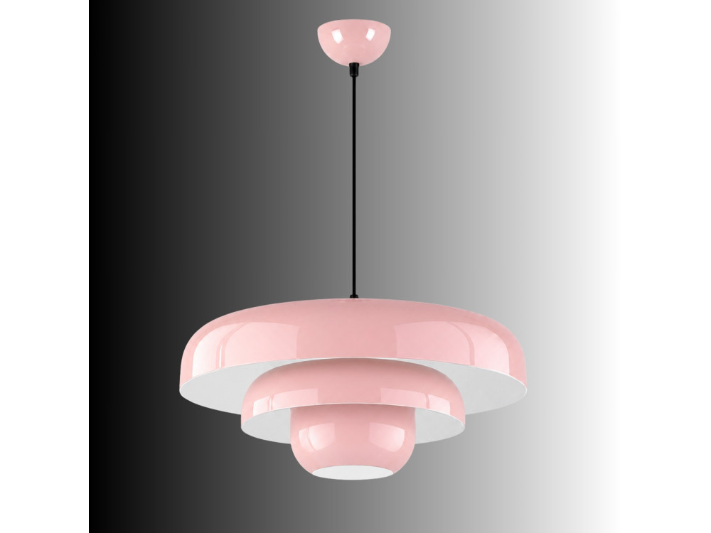 Candeeiro suspenso em metal «Layer» - 43 x 43 cm - Rosa