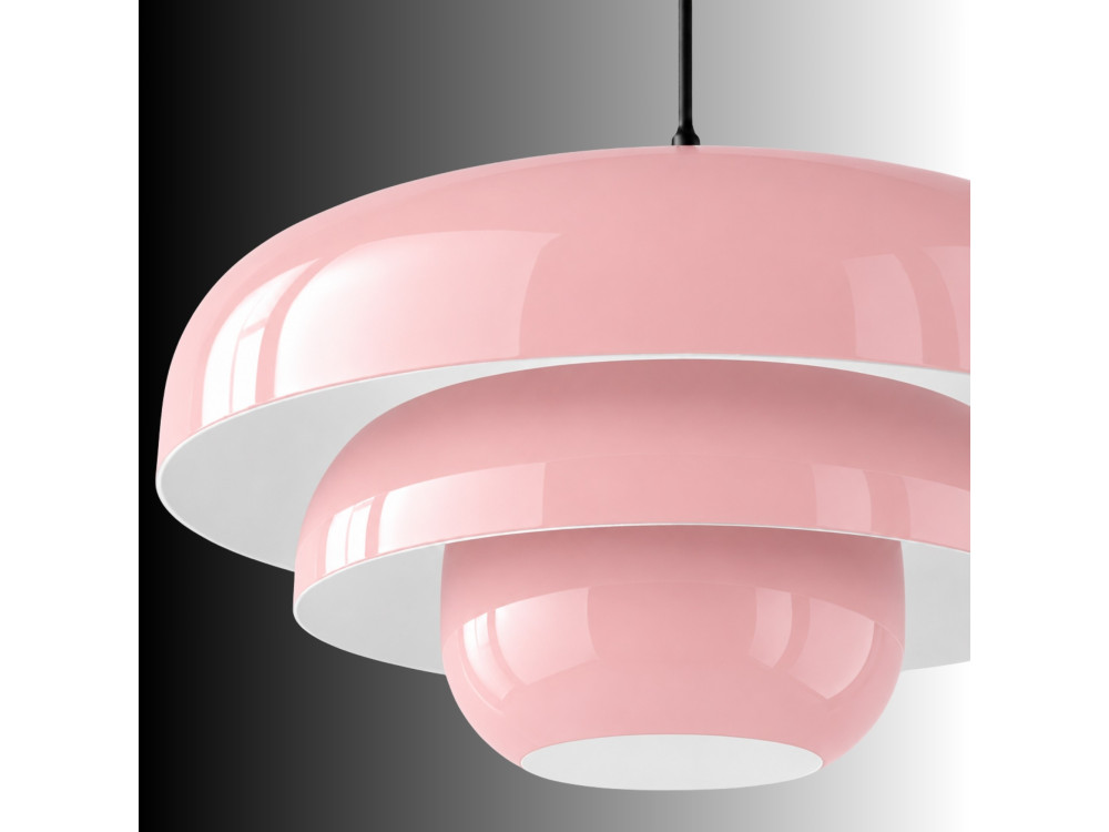 Candeeiro suspenso em metal «Layer» - 43 x 43 cm - Rosa